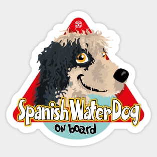 Spanish Water Dog On Board - Black and Cream Sticker